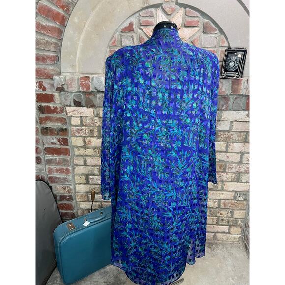 illusion dress tank tiered flutter front jacket purple blue green - Picture 13 of 16